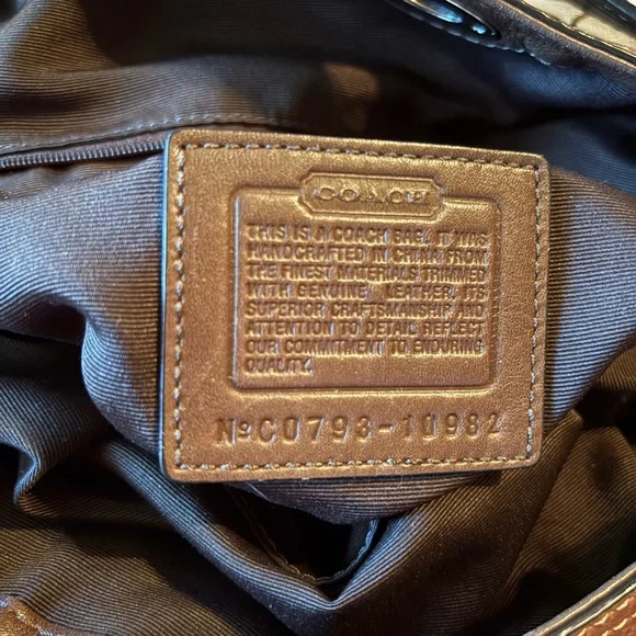 Coach Brown/Khaki Signature Shoulder Bag - Picture 2 of 4